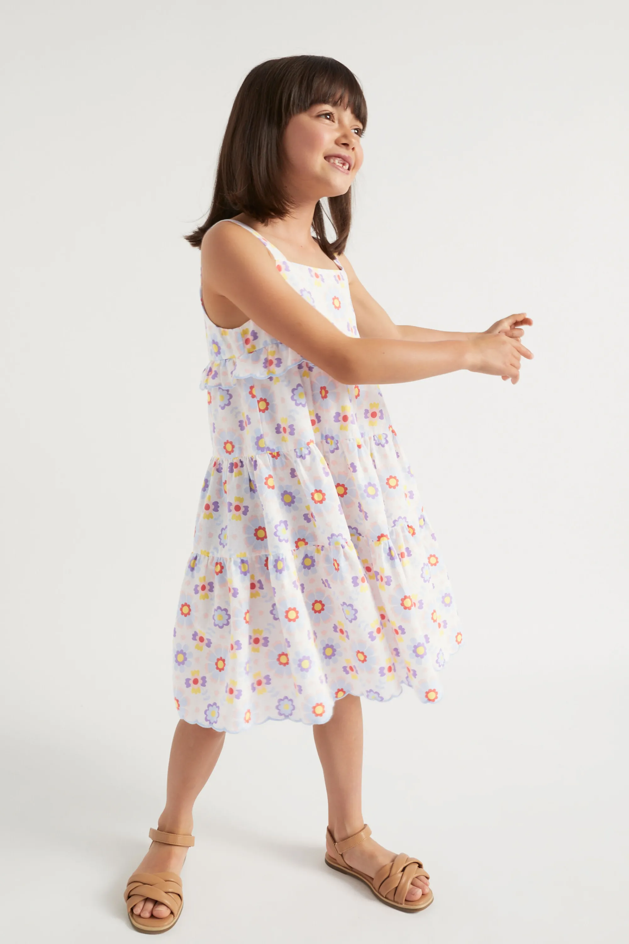 Girl Seed Heritage Dresses-Scalloped Tier Dress