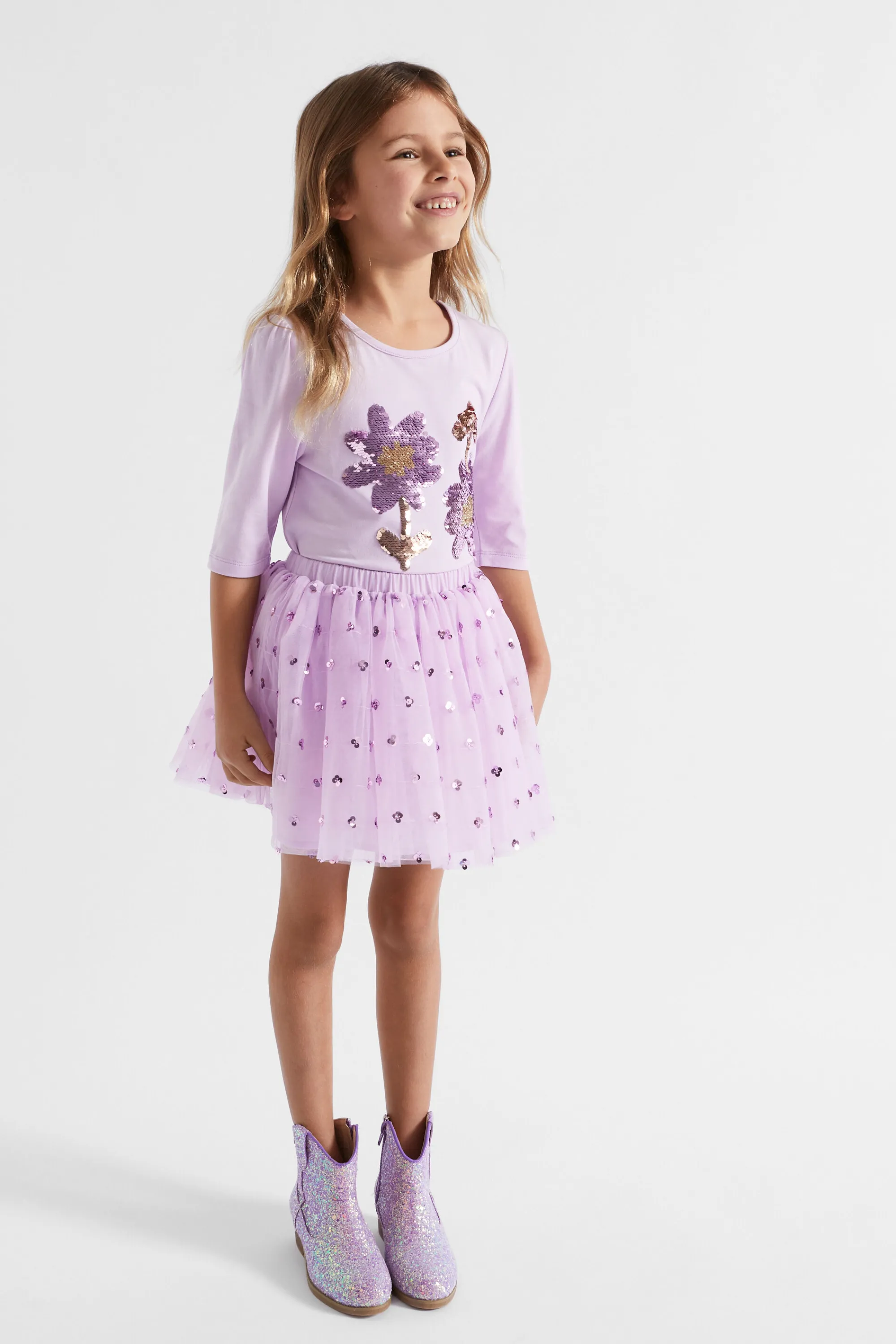 Girl Seed Heritage Skirts-Sequin Bubble Hem Daisy Tutu