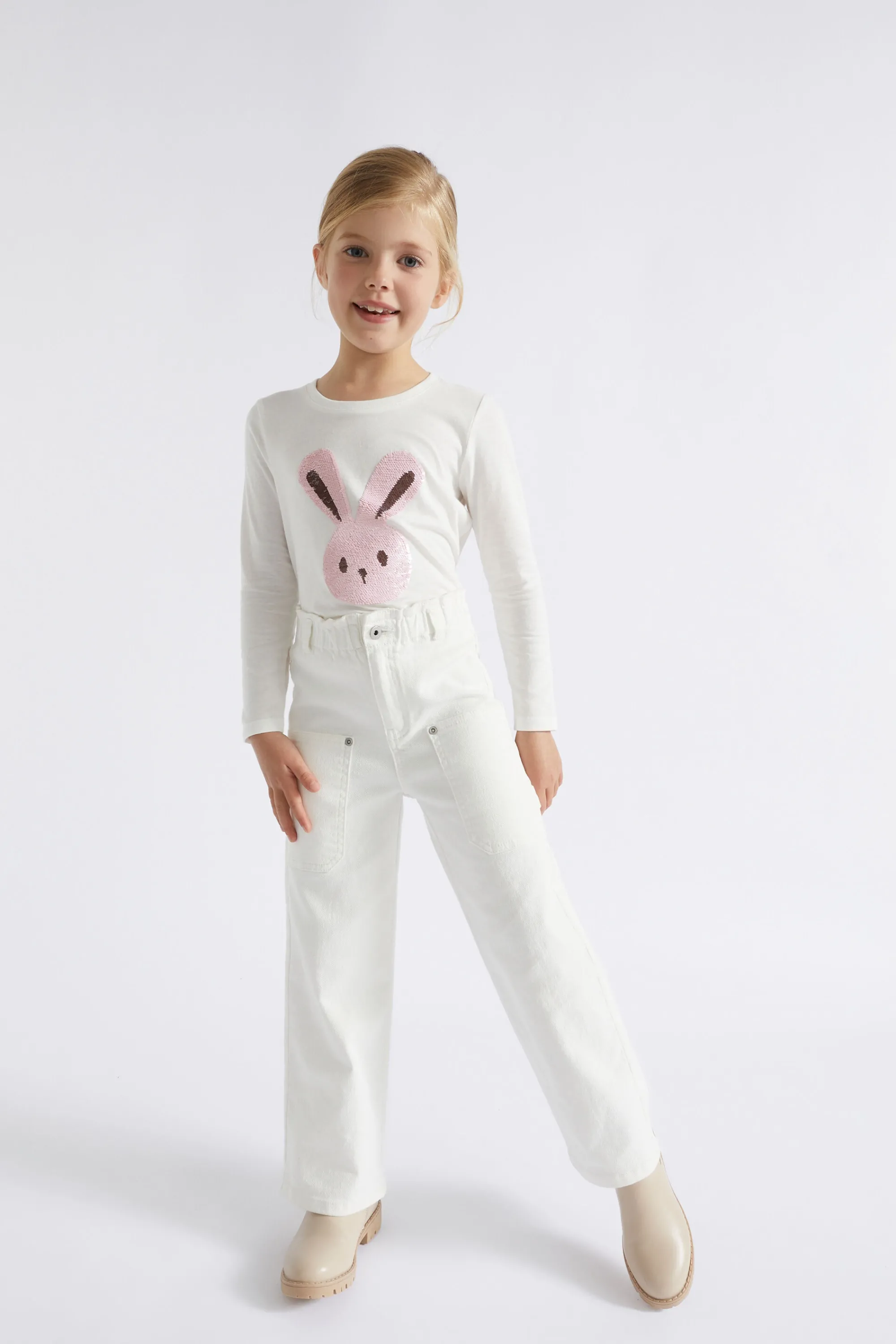 Girl Seed Heritage T-Shirts & Tops-Sequin Bunny Tee