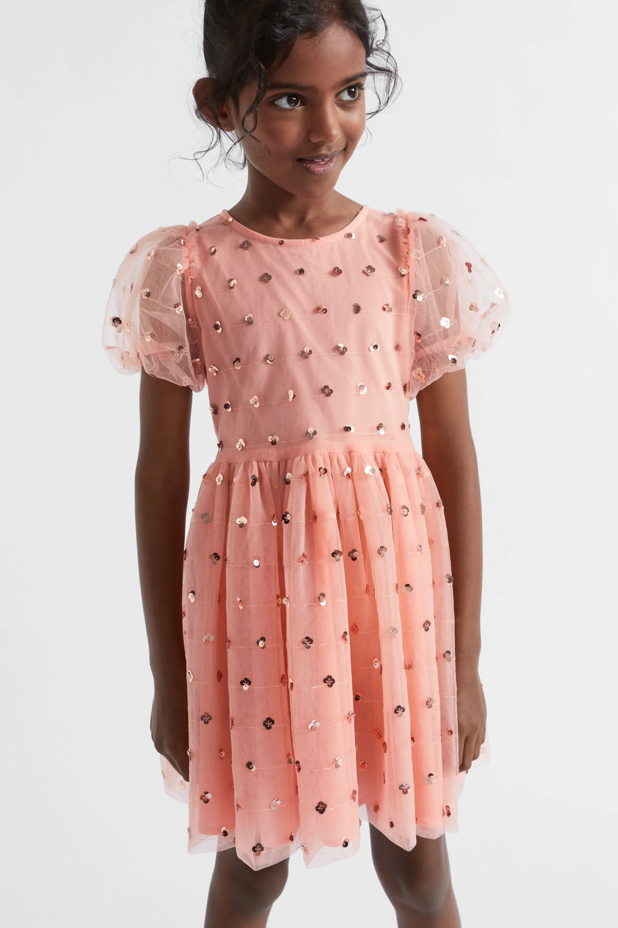 Girl Seed Heritage Dresses-Sequin Daisy Bubble Hem Dress