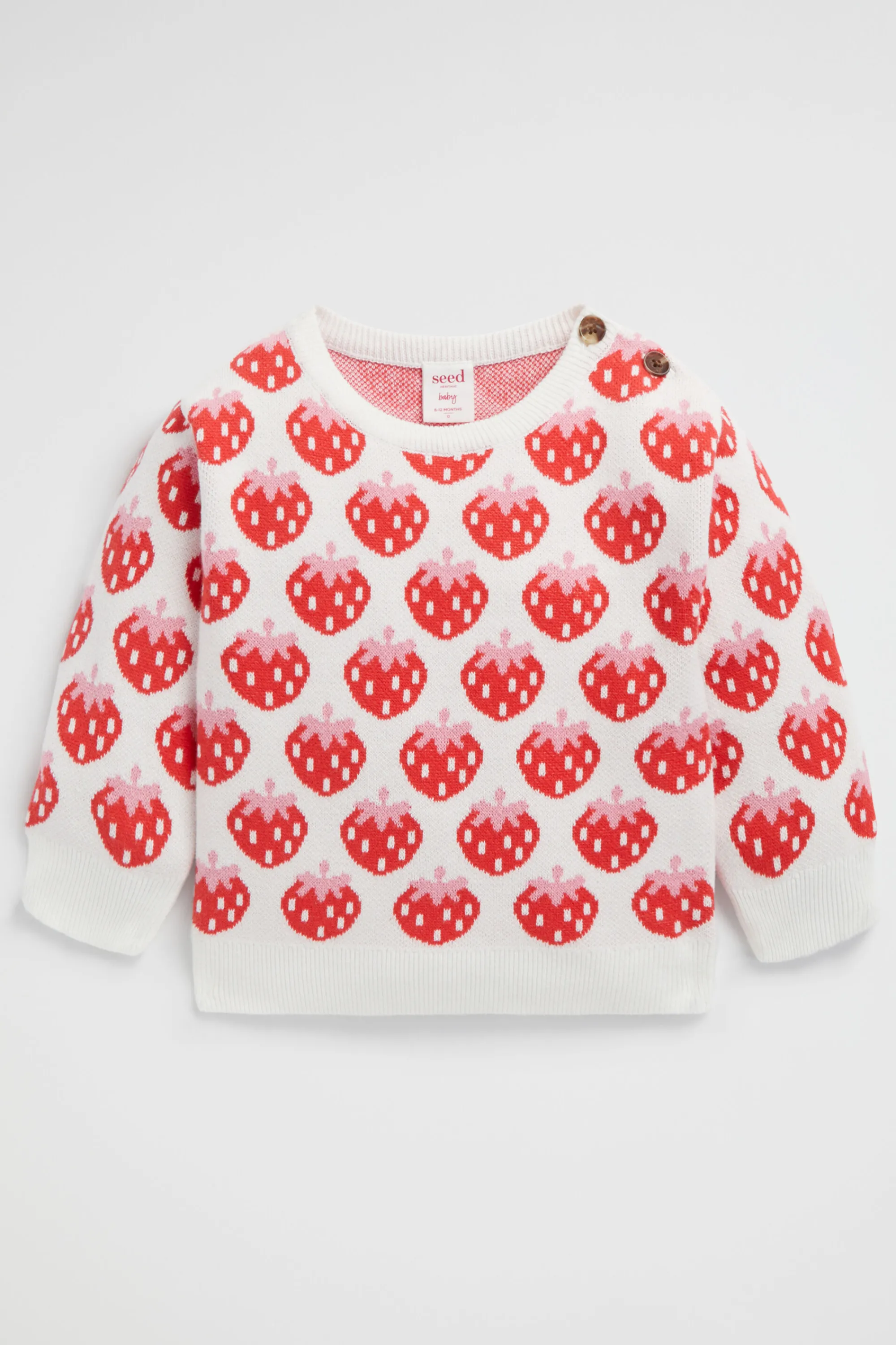 Baby Girl Seed Heritage Knitwear & Sweaters-Strawberry Knit