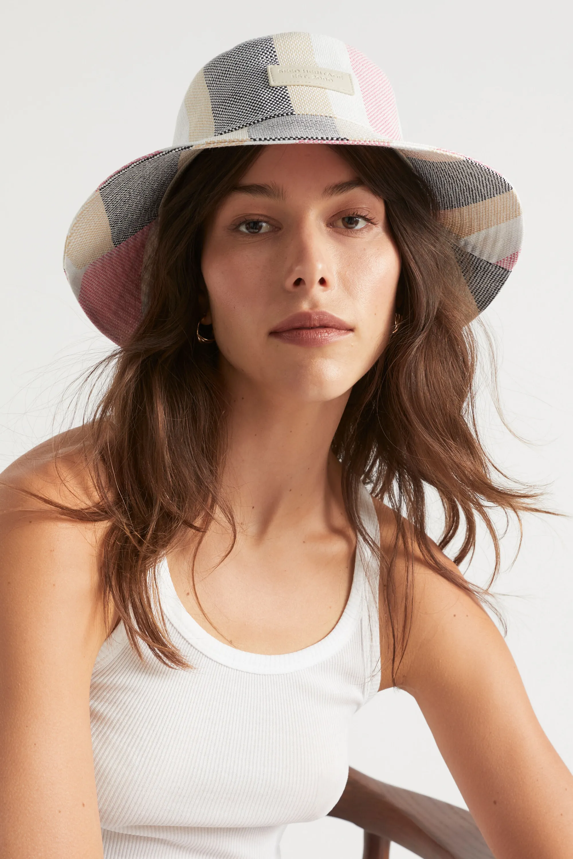 Woman Seed Heritage Hats & Gloves-Stripe Bucket Hat