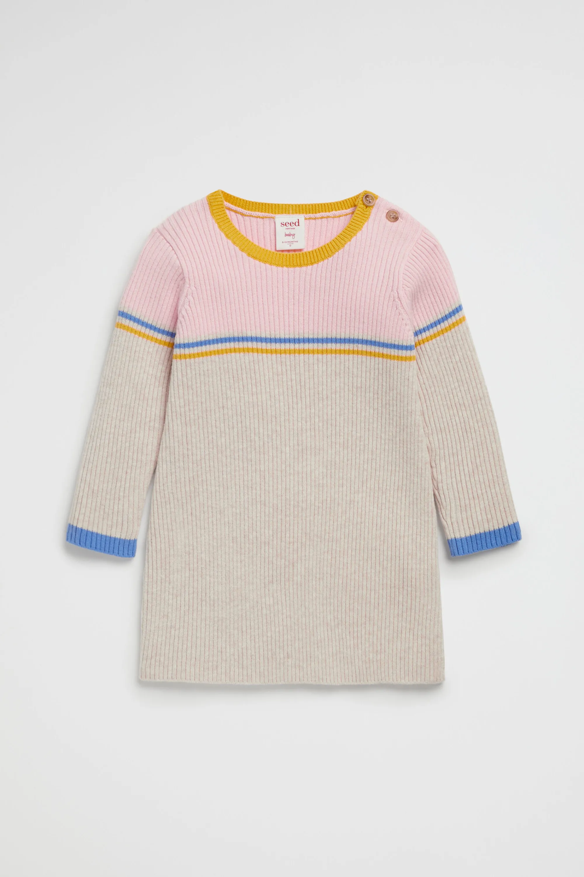 Baby Girl Seed Heritage Knitwear & Sweaters-Stripe Knit Dress