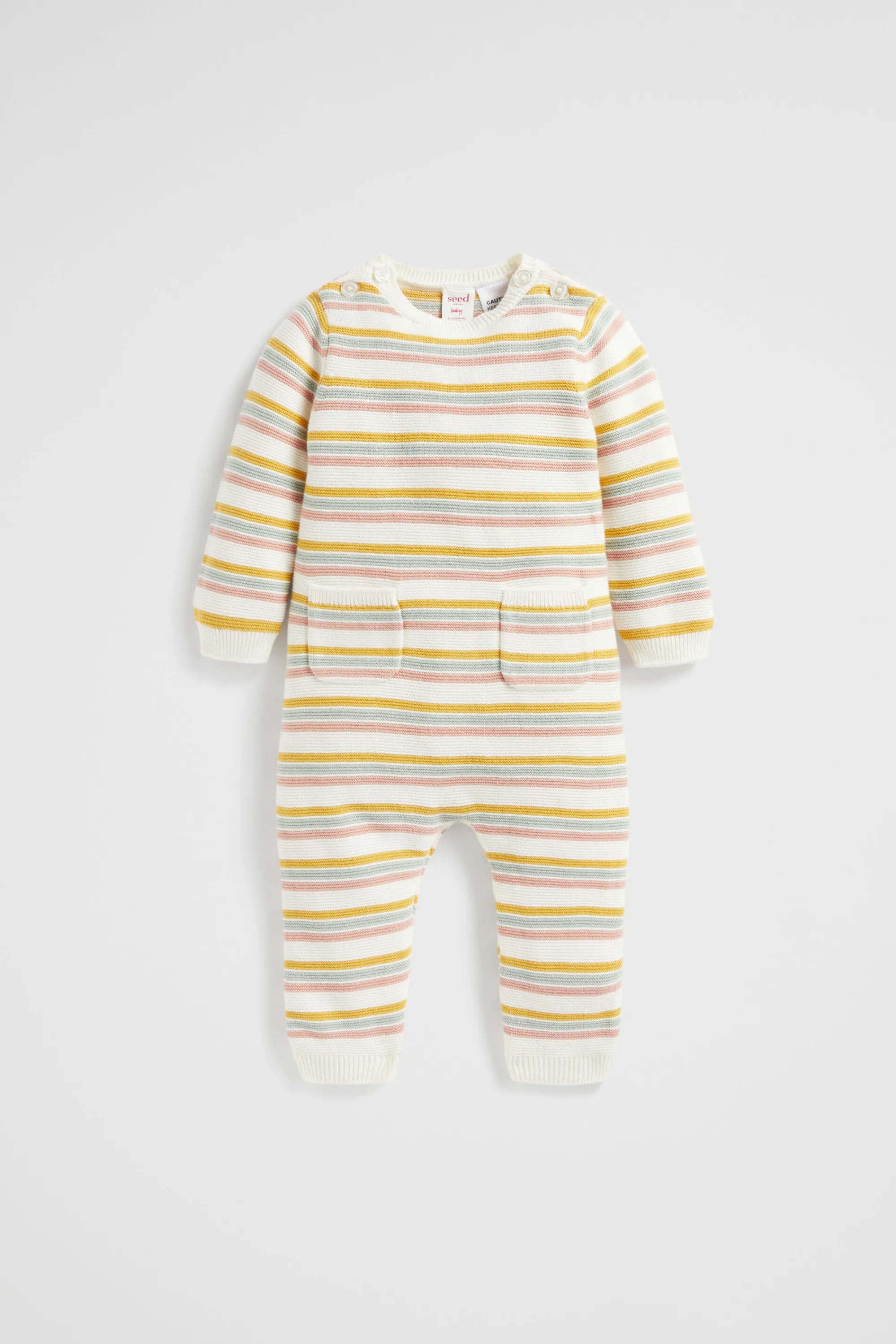 Newborn Seed Heritage Jumpsuits & Overalls-Stripe Knit Jumpsuit