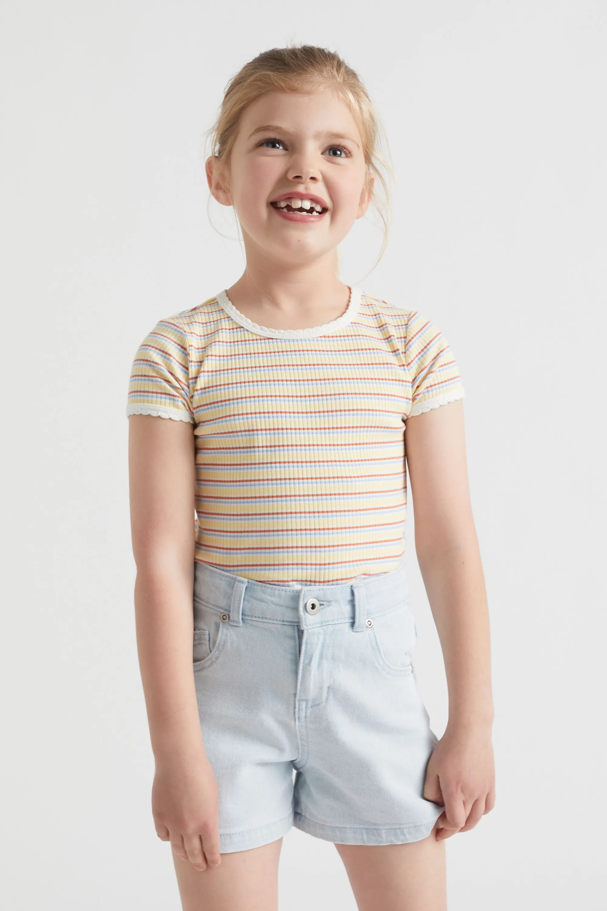 Girl Seed Heritage T-Shirts & Tops-Stripe Rib Tee