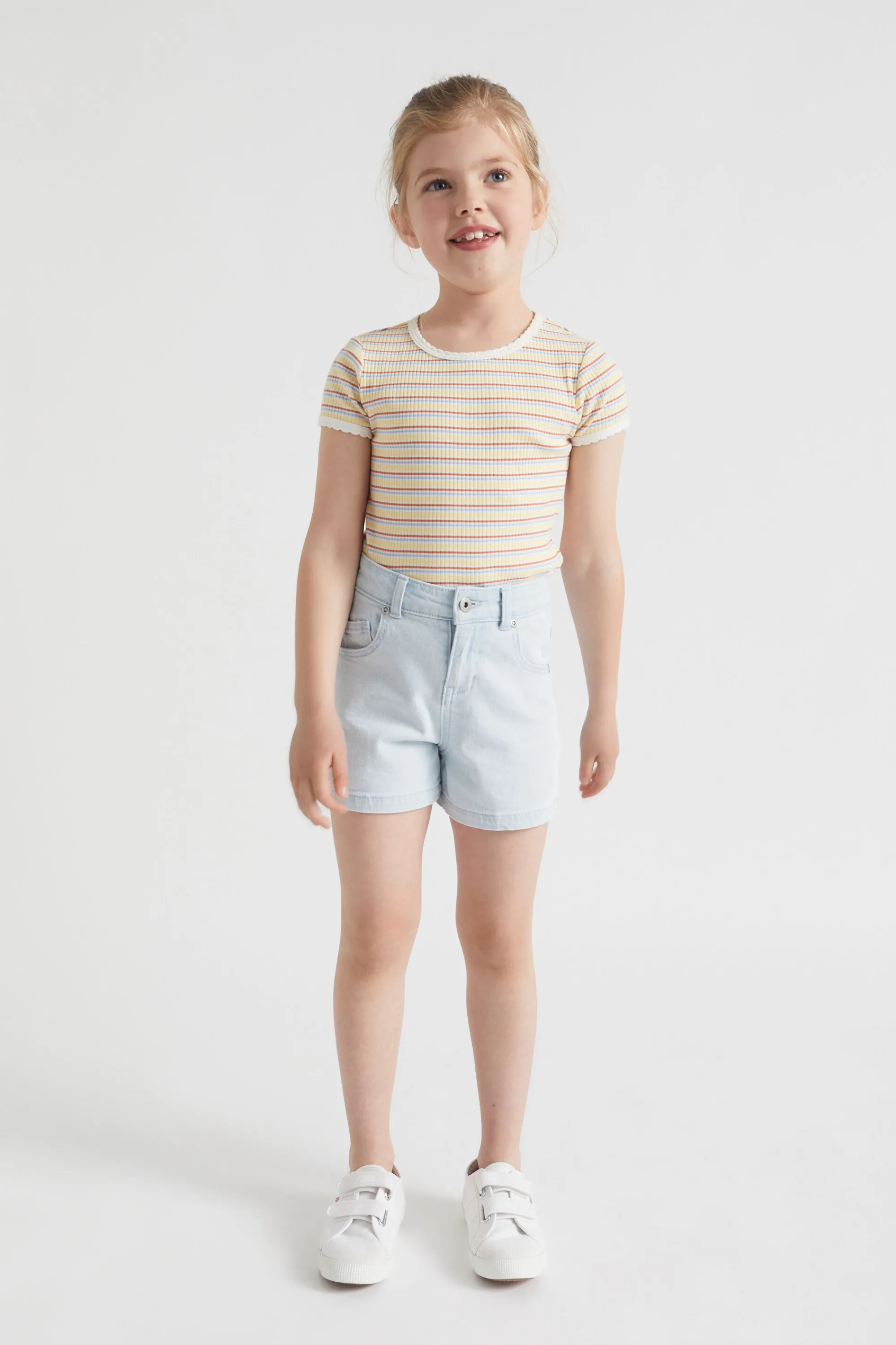 Girl Seed Heritage T-Shirts & Tops-Stripe Rib Tee