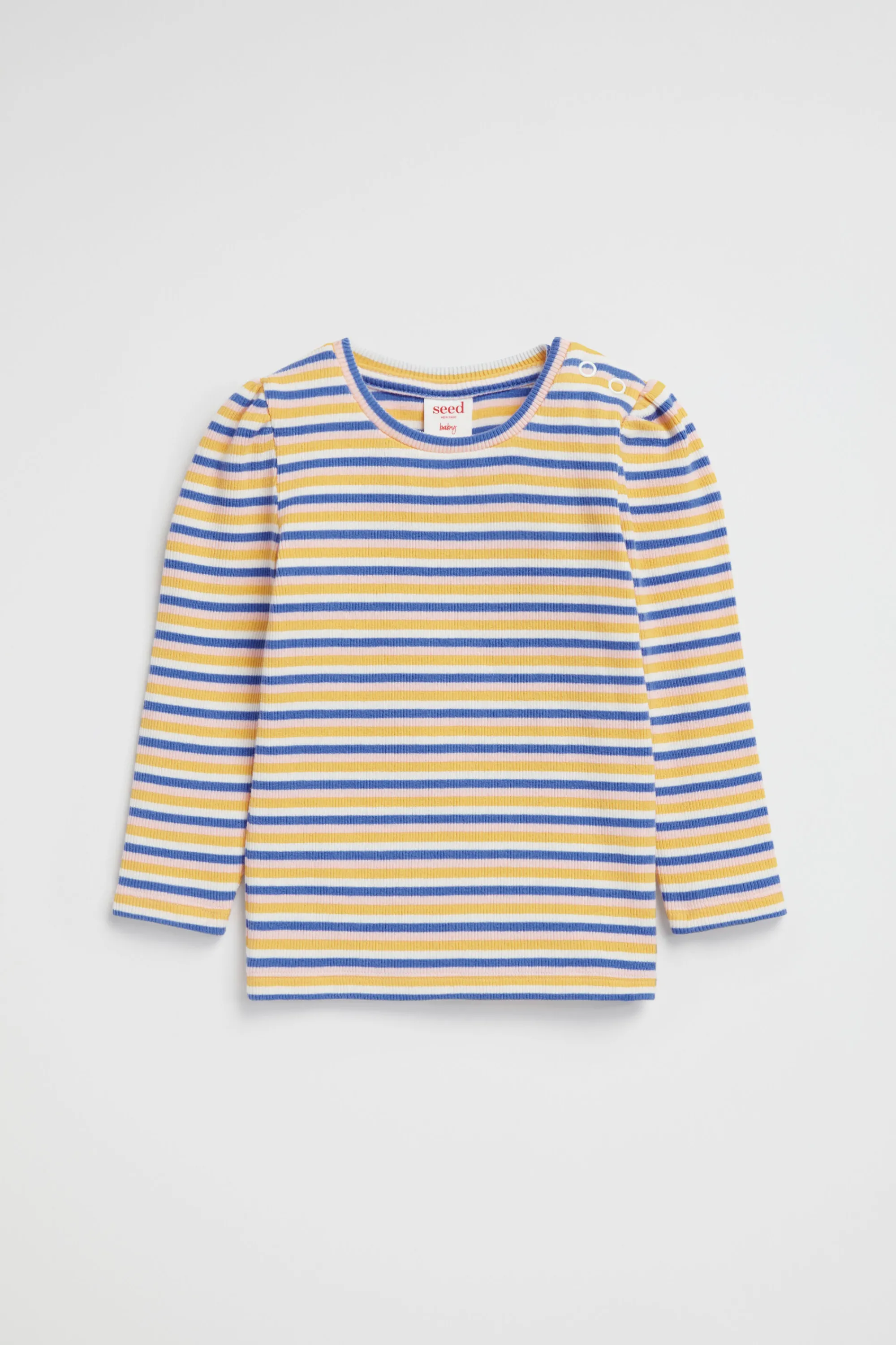 Baby Girl Seed Heritage T-Shirts & Tops-Stripe Rib Top