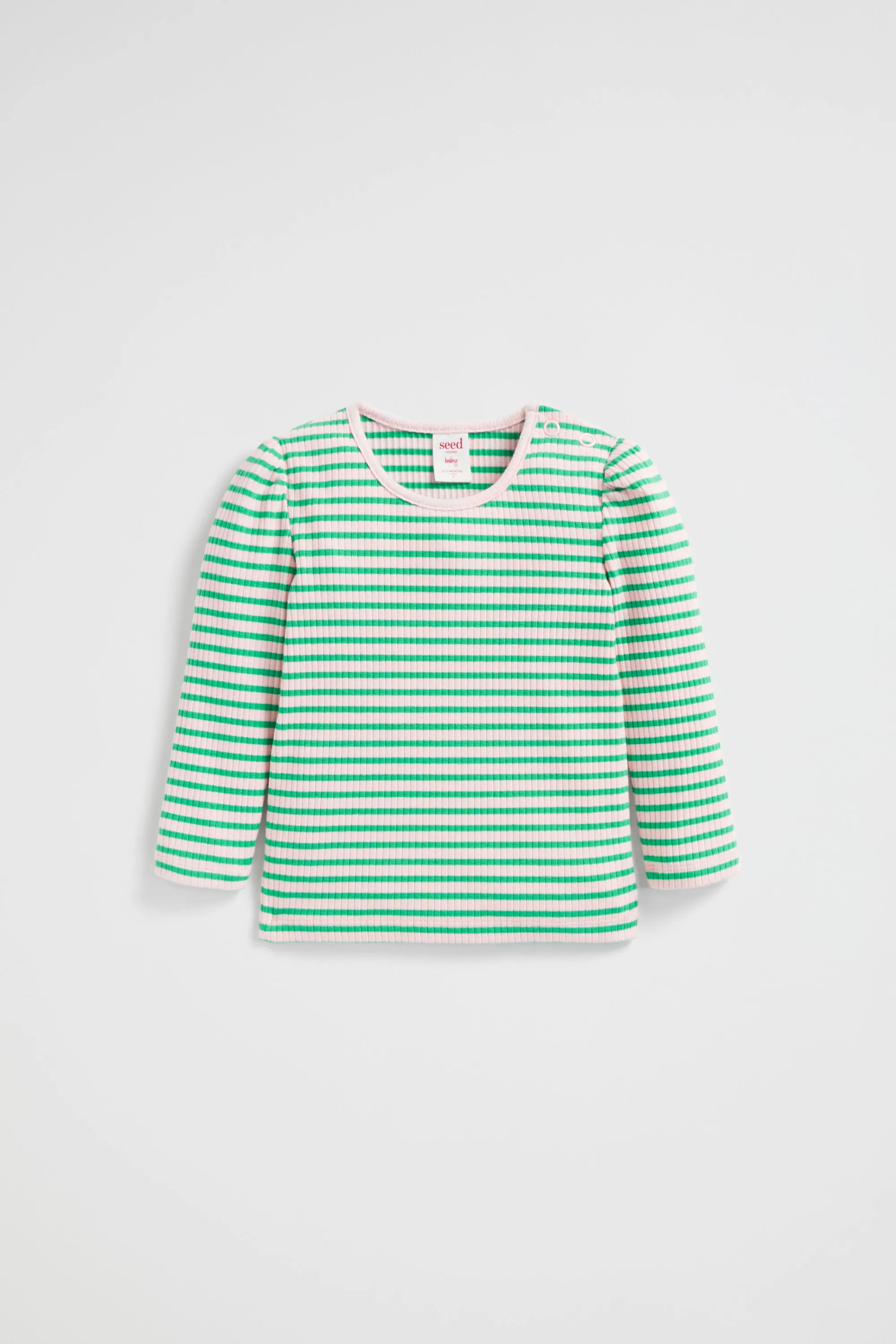 Baby Girl Seed Heritage T-Shirts & Tops-Stripe Rib Top