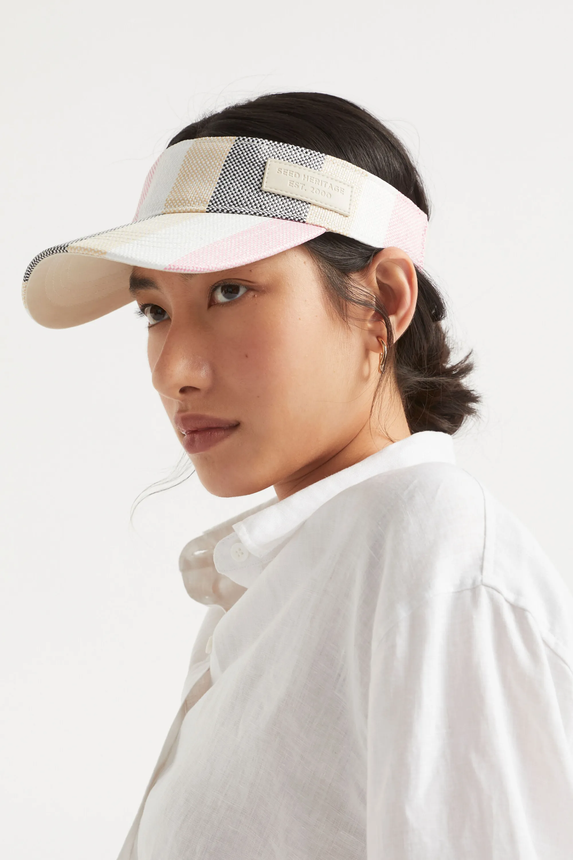 Woman Seed Heritage Hats & Gloves-Stripe Visor