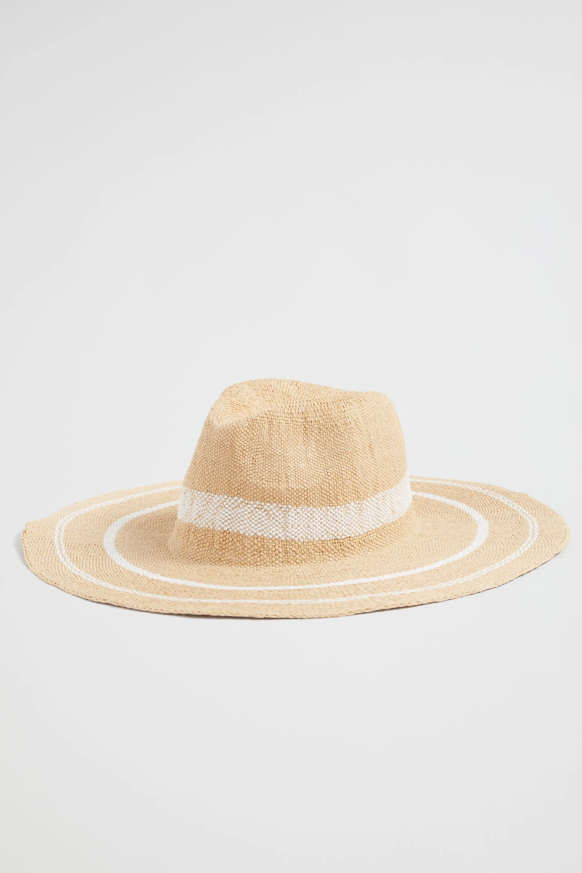 Woman Seed Heritage Hats & Gloves-Stripe Wide Brim Panama