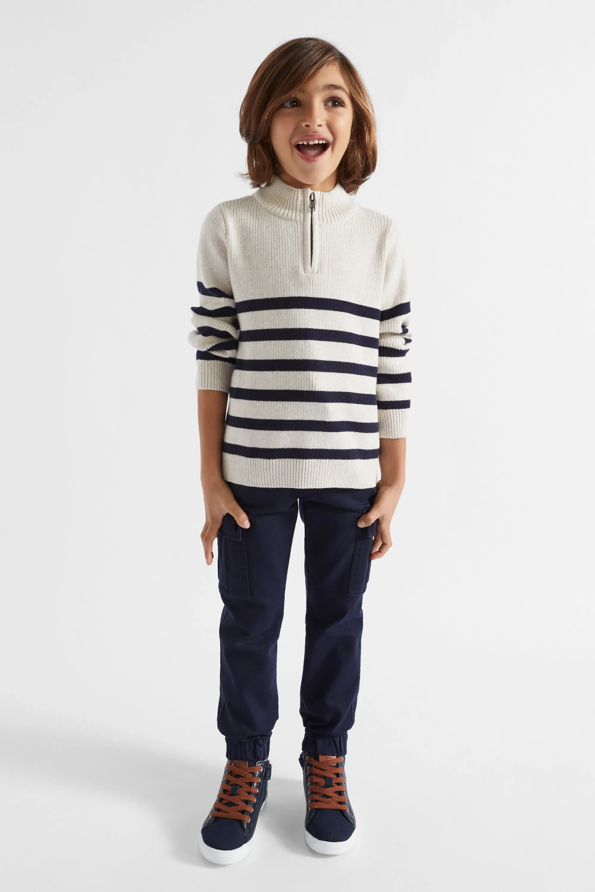 Boy Seed Heritage Knitwear & Sweaters-Stripe Zip Knit