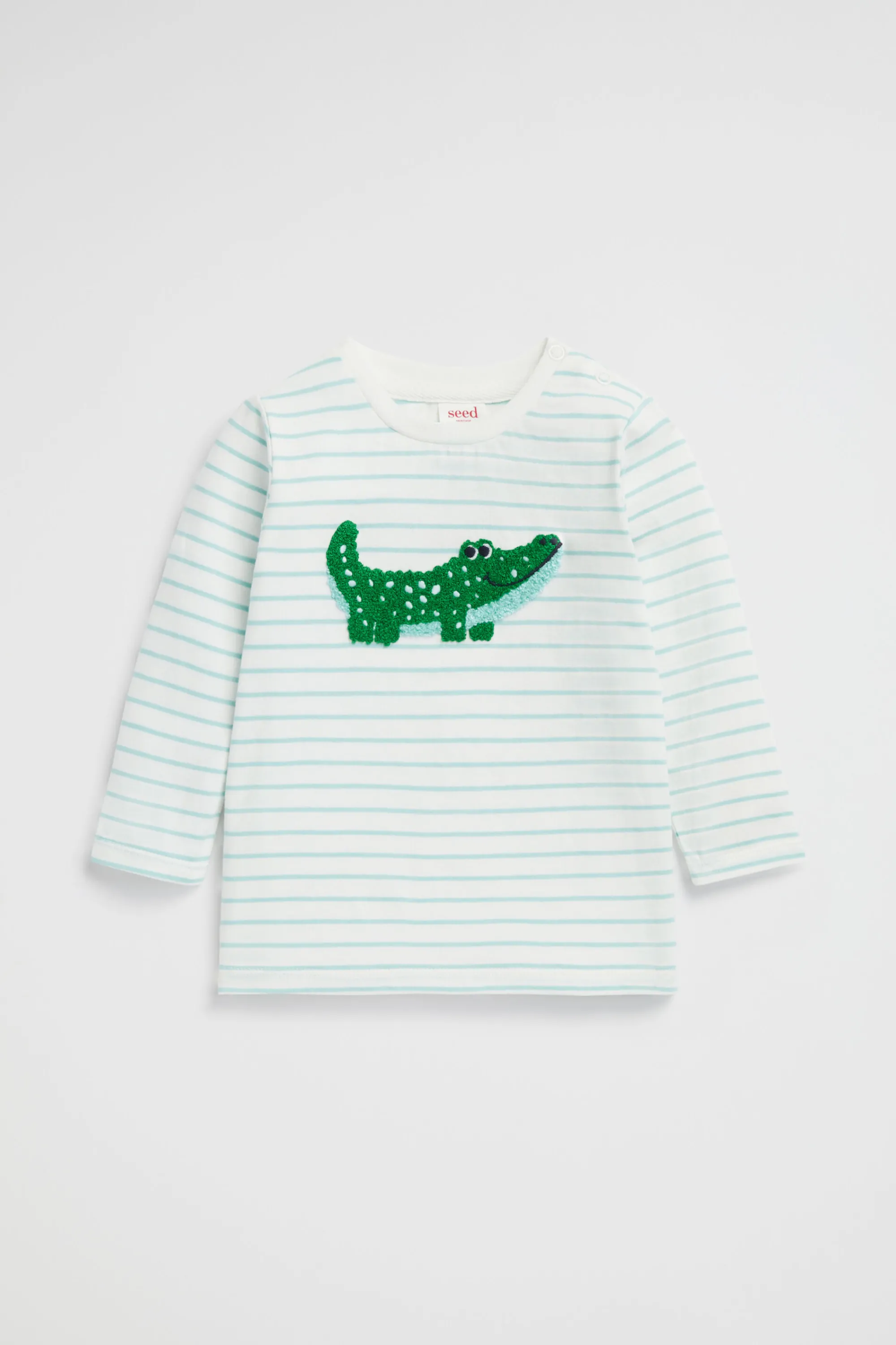 Baby Boy Seed Heritage T-Shirts & Tops-Striped Croc Tee