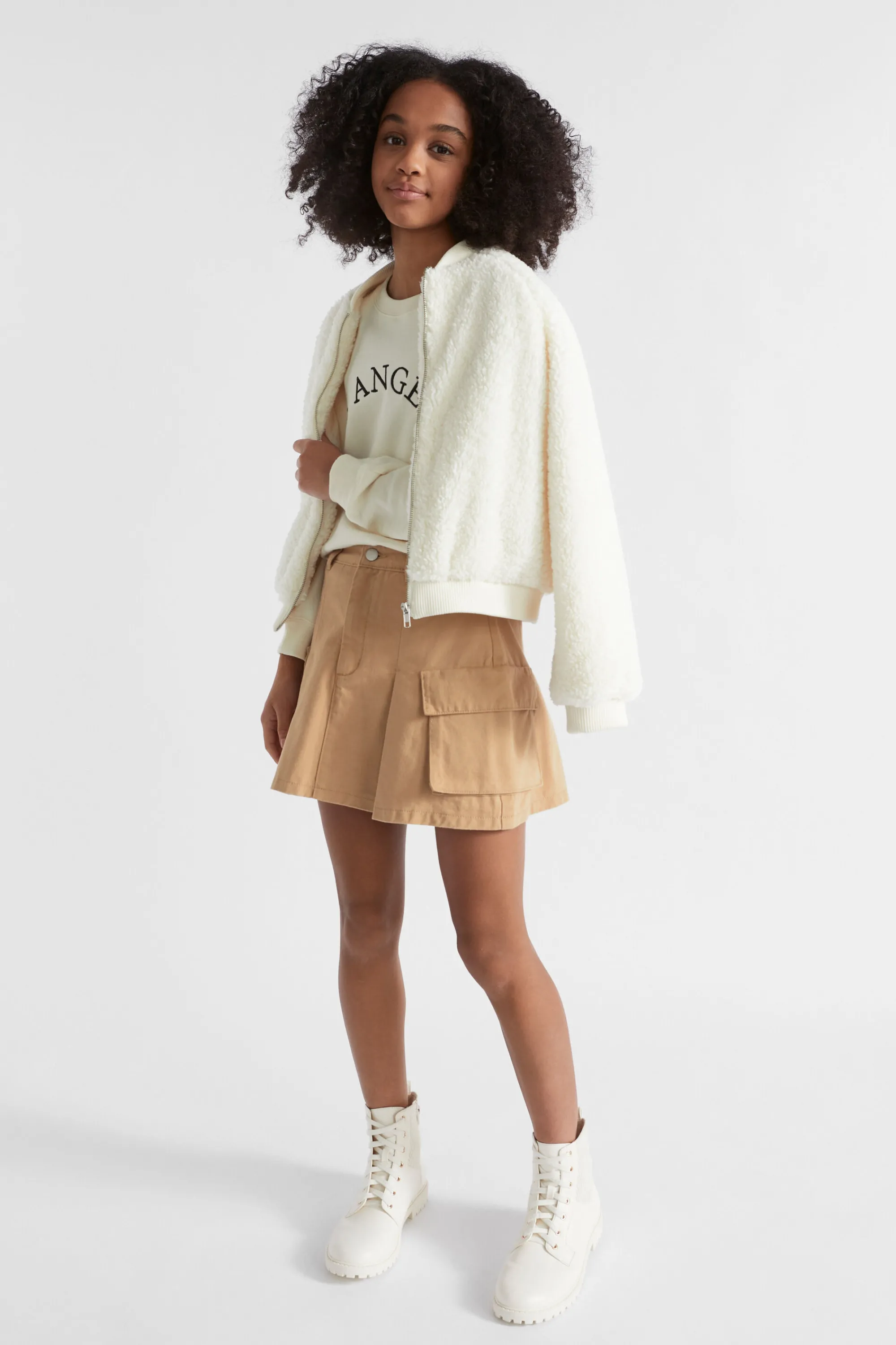 Teen Girl Seed Heritage Jackets & Vests-Teddy Bomber Jacket