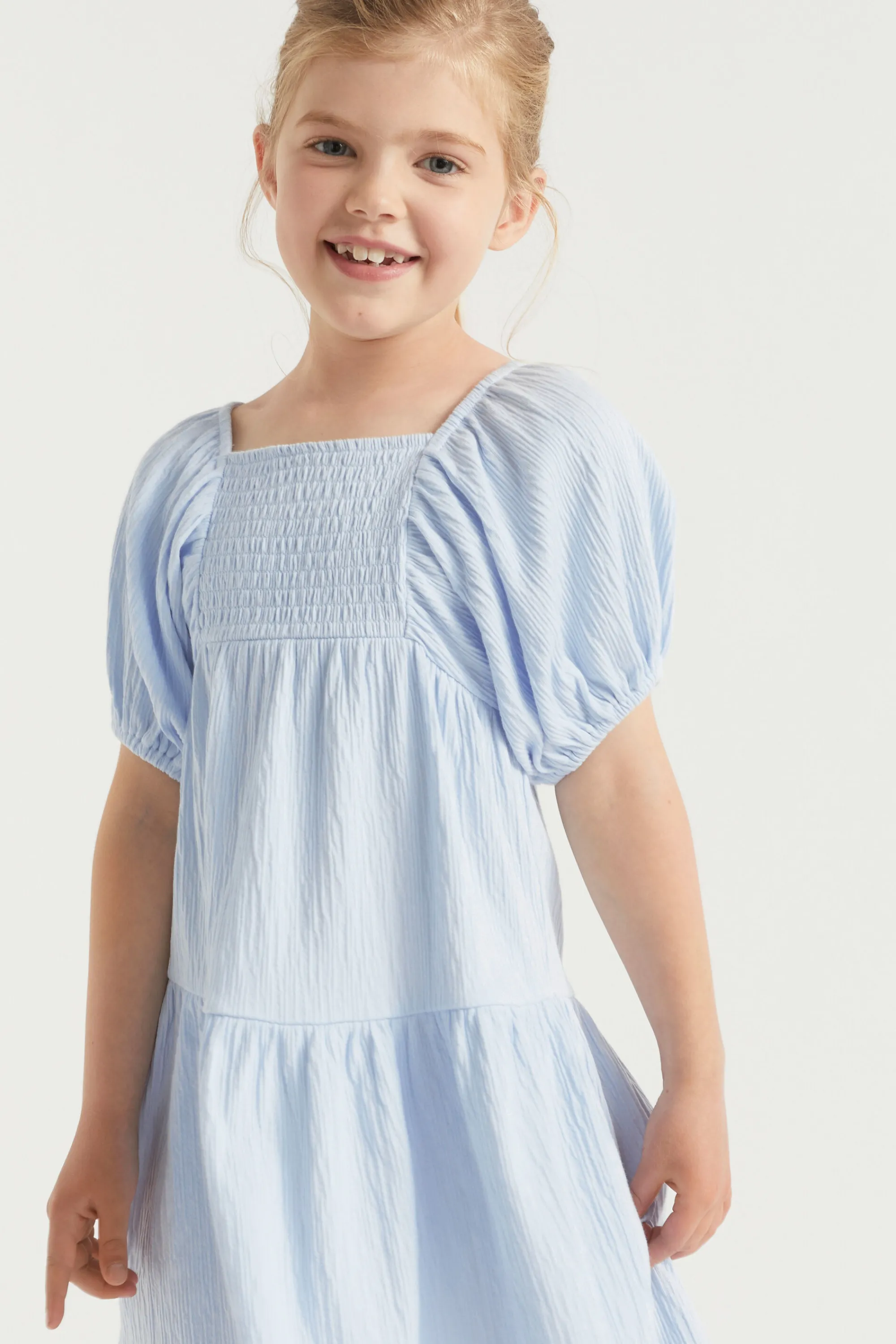 Girl Seed Heritage Dresses-Textured Cotton Dress