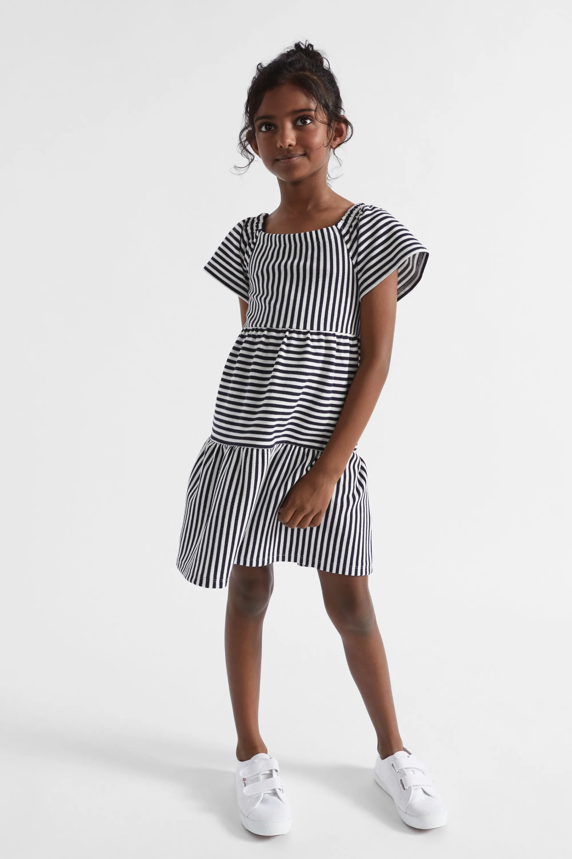 Girl Seed Heritage Dresses-Tiered Stripe Dress