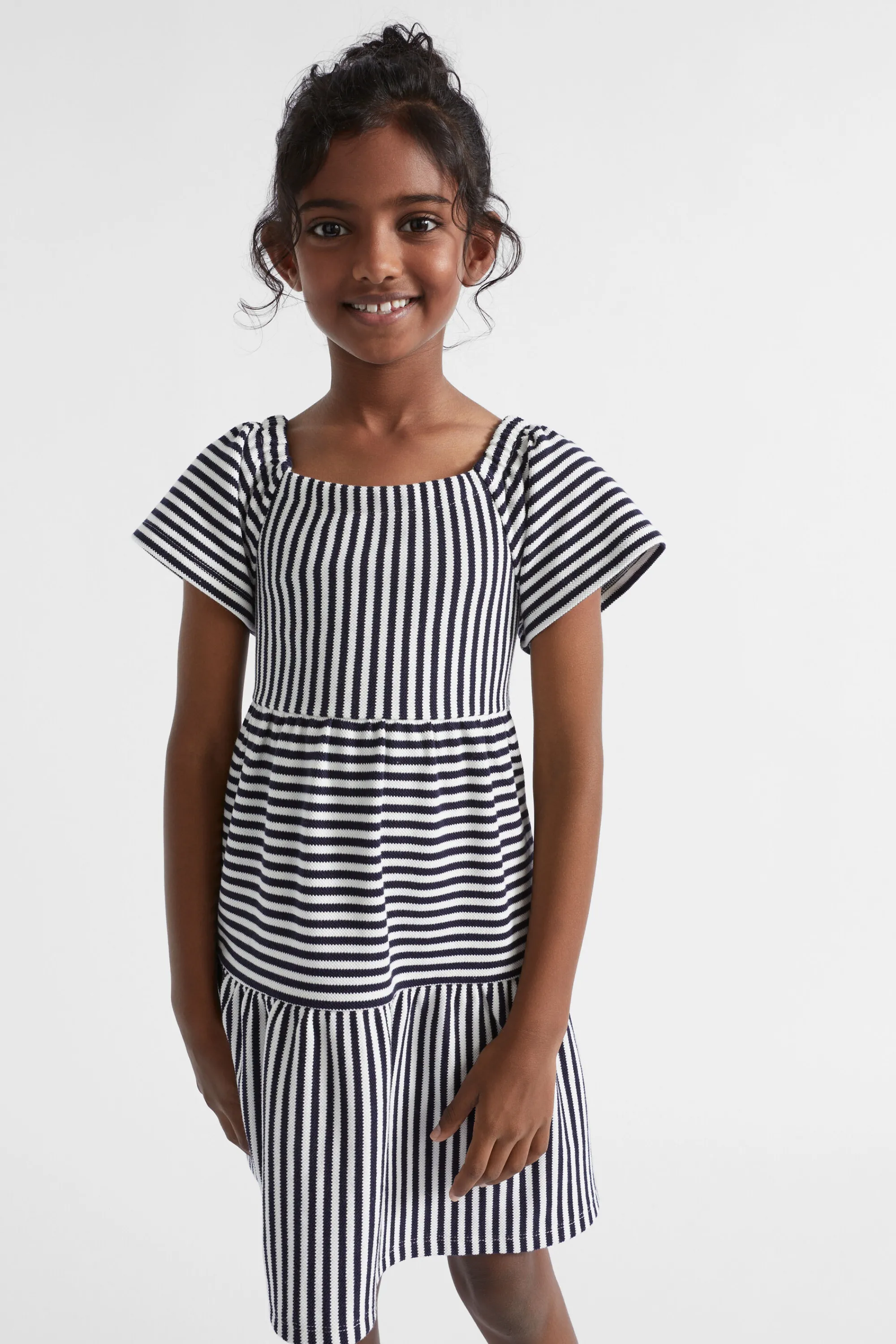 Girl Seed Heritage Dresses-Tiered Stripe Dress