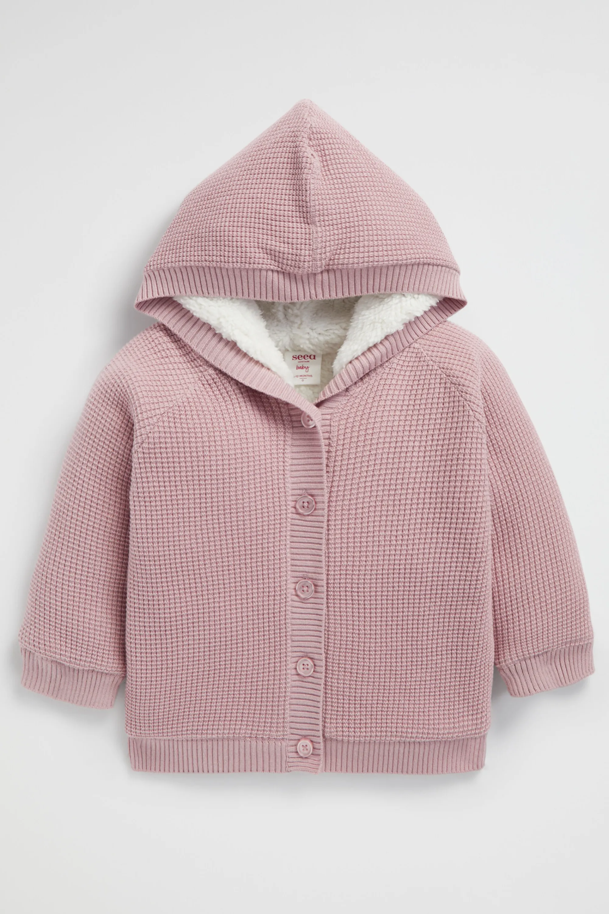 Newborn Seed Heritage Knitwear & Sweaters-Waffle Knit Sherpa Hoodie