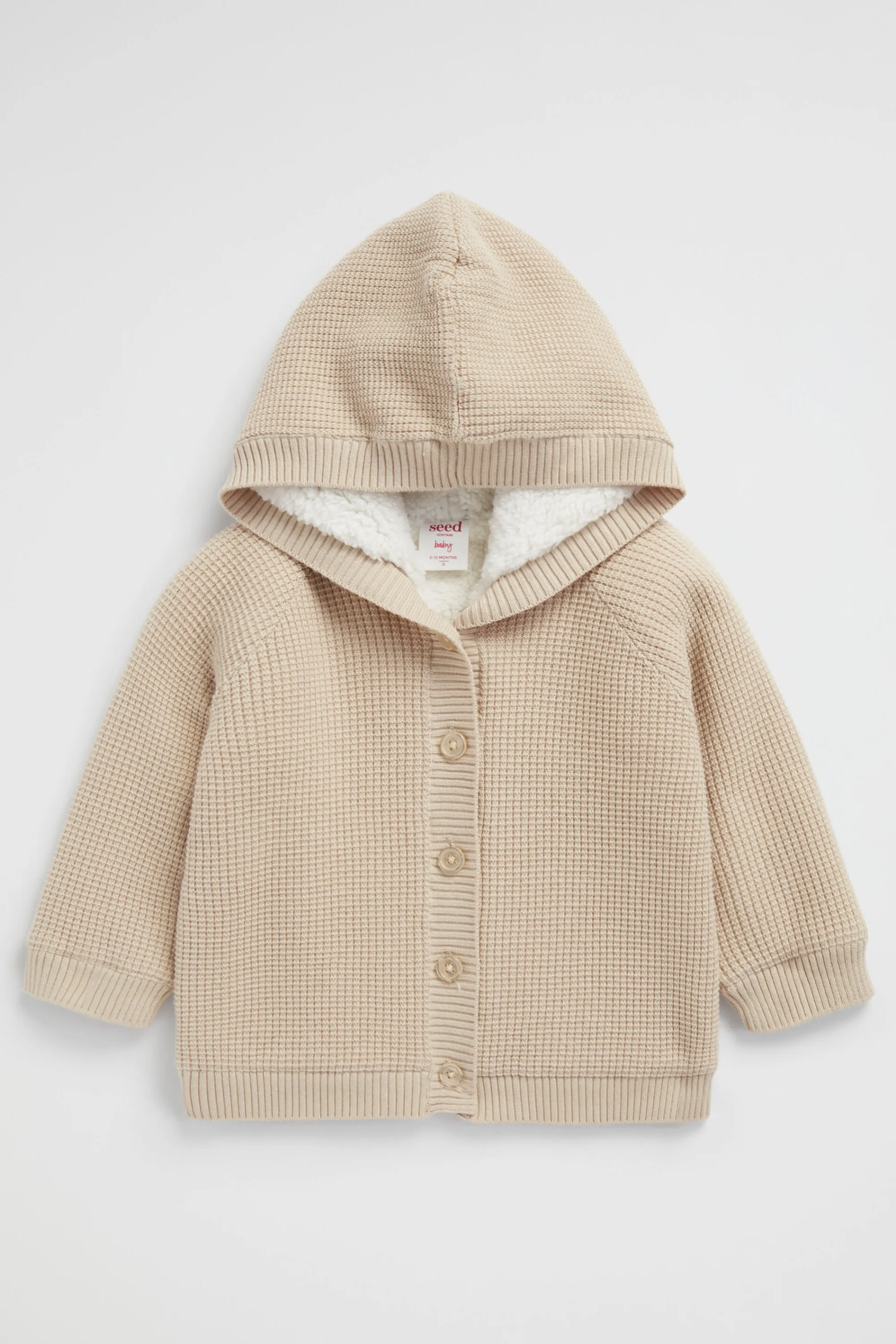 Newborn Seed Heritage Knitwear & Sweaters-Waffle Knit Sherpa Hoodie