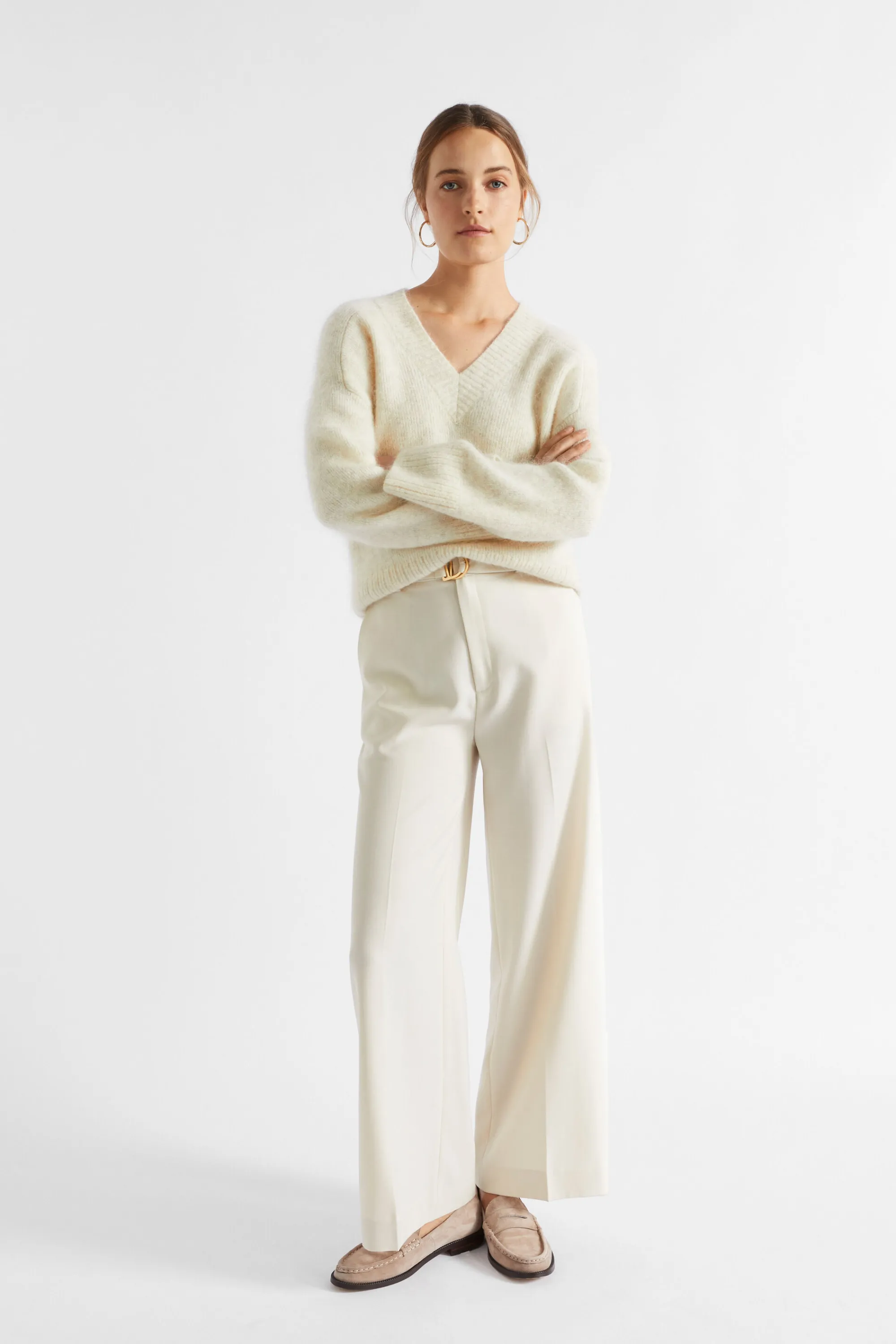 Woman Seed Heritage Pants-Wool Blend Belt Pant