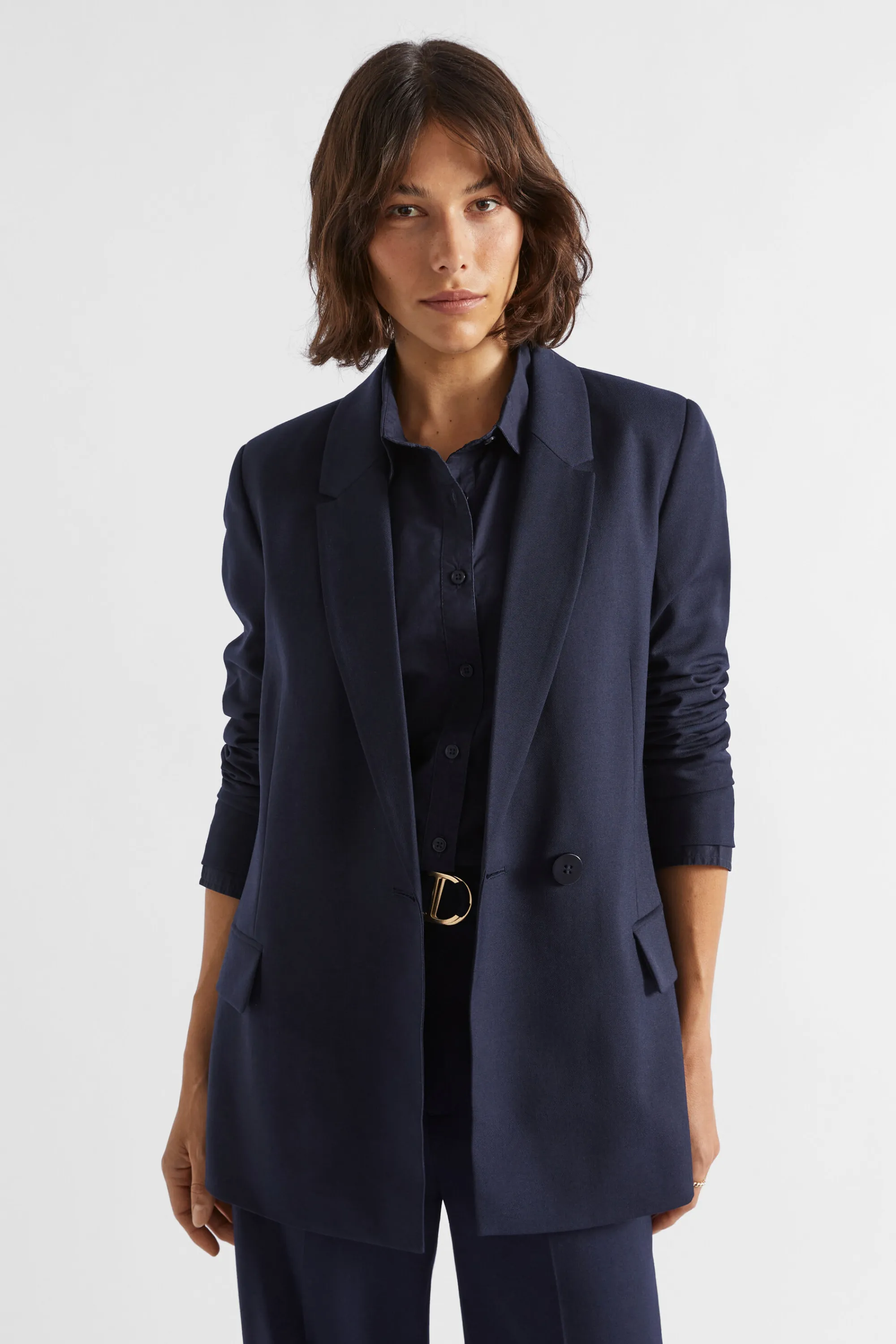 Woman Seed Heritage Jackets & Vests-Wool Blend Relaxed Blazer